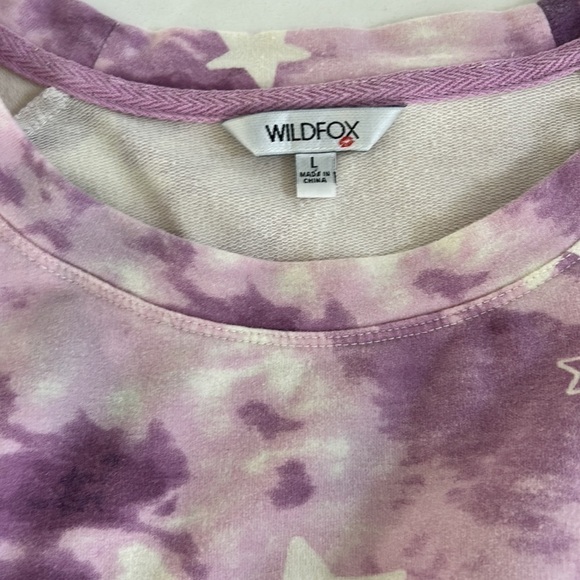 Wildfox Tie Dye Star Sweatshirt & Short Lounge Set size Large - Picture 4 of 10